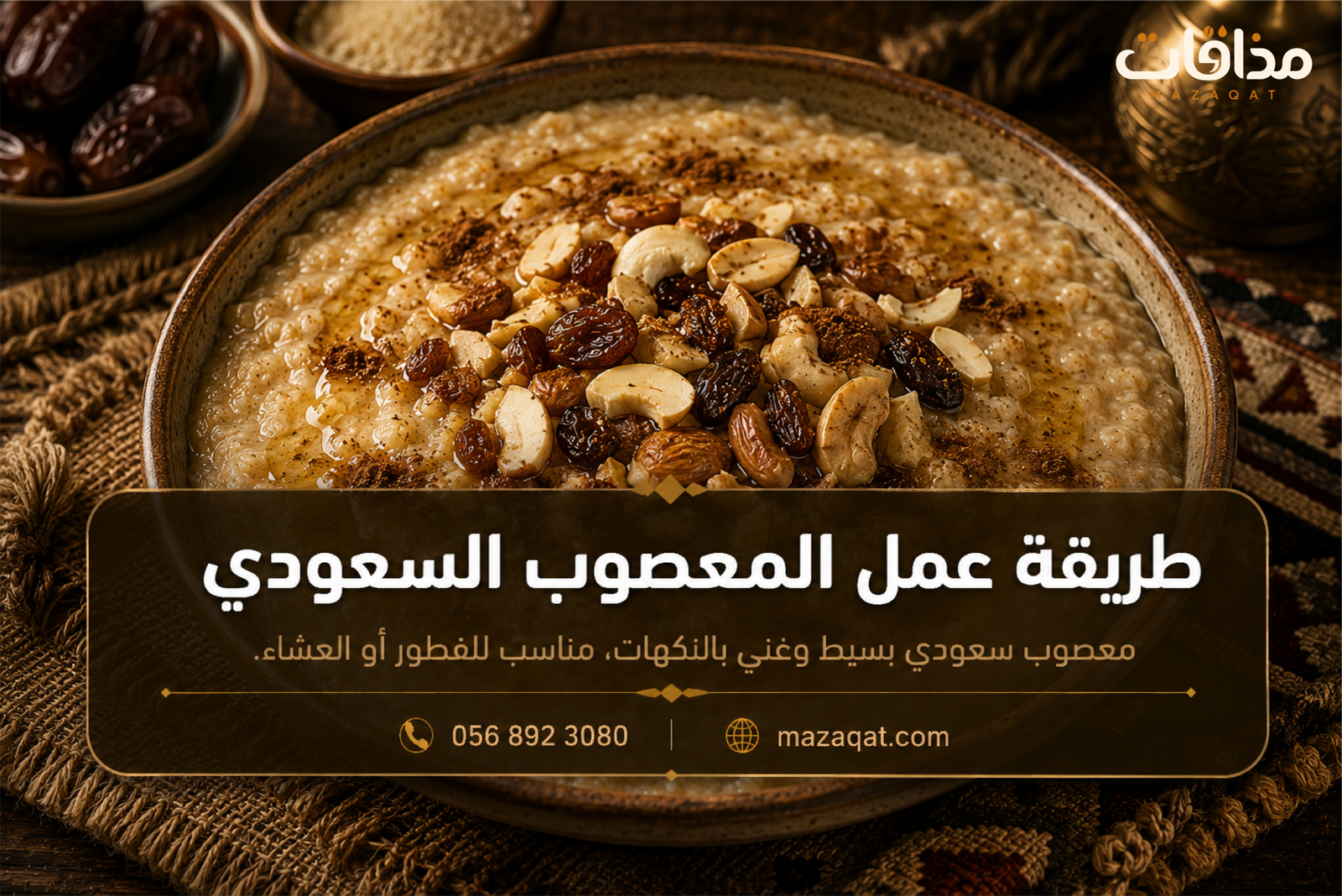 طريقة عمل المعصوب السعودي الأصلي بخبز البر والموز