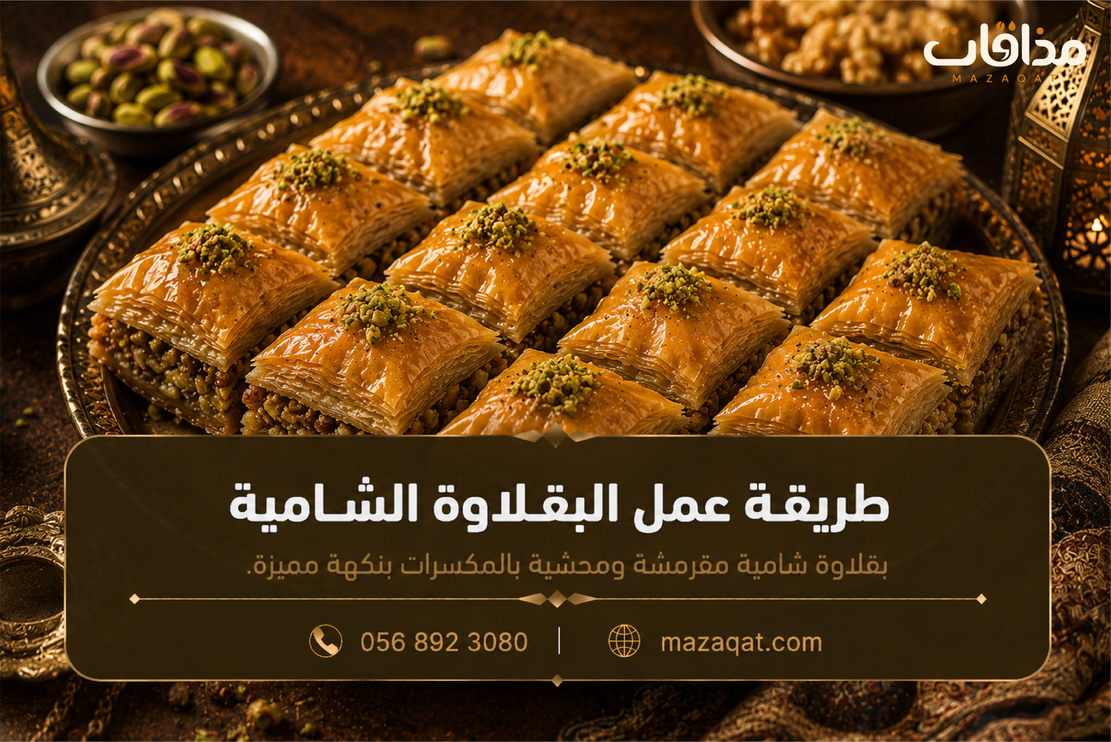طريقة عمل البقلاوة الشامية بالفستق وطبقات الجلاش المقرمشة