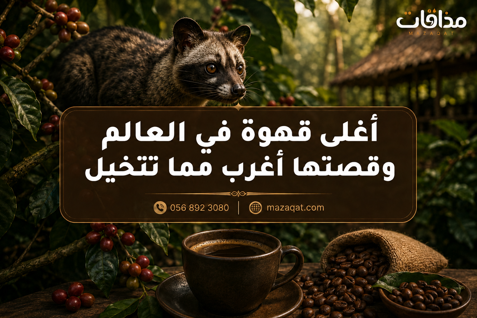 قهوة براز الزباد كوبي لواك أغلى قهوة في العالم