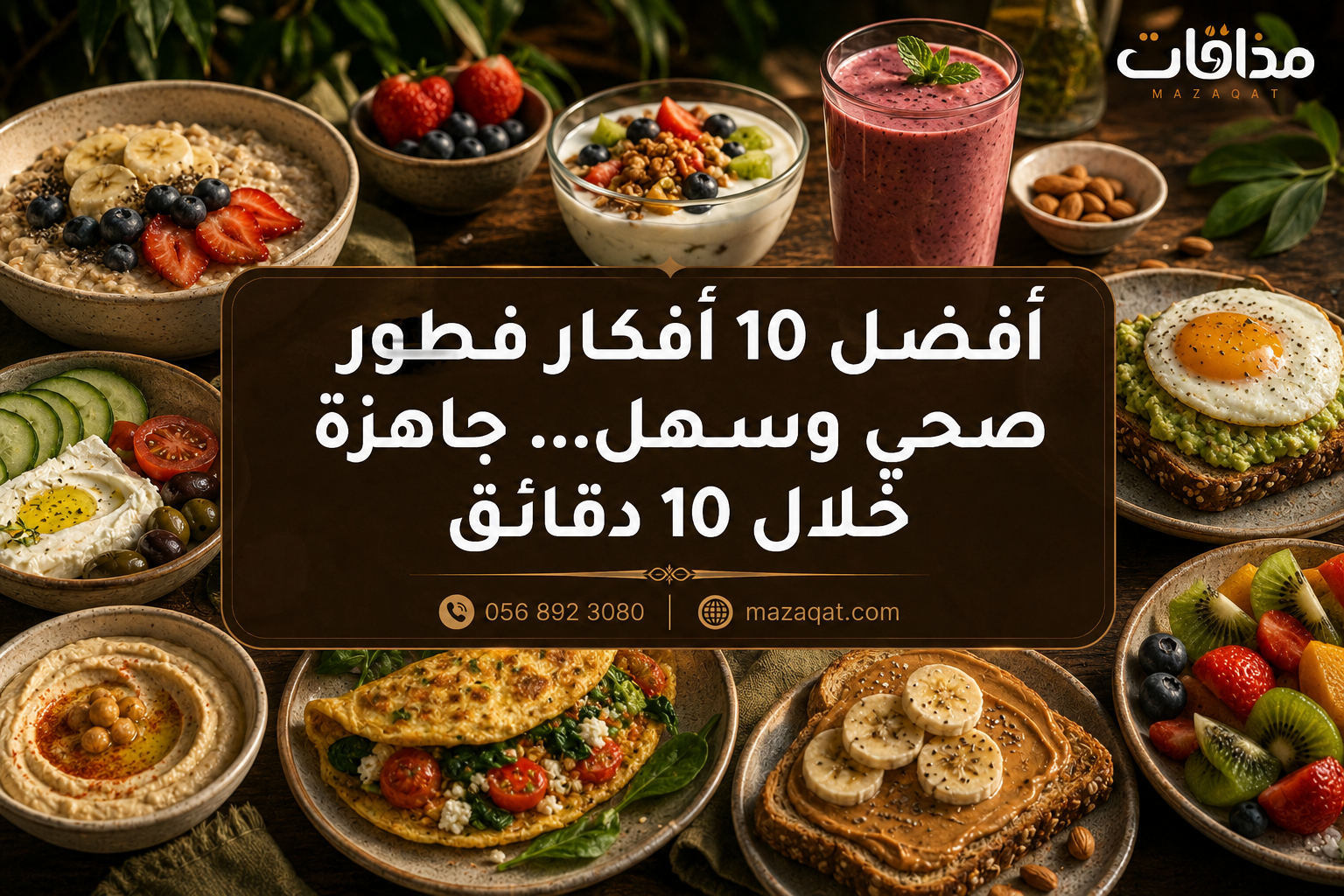 أفضل 10 أفكار فطور صحي وسهل جاهزة خلال 10 دقائق