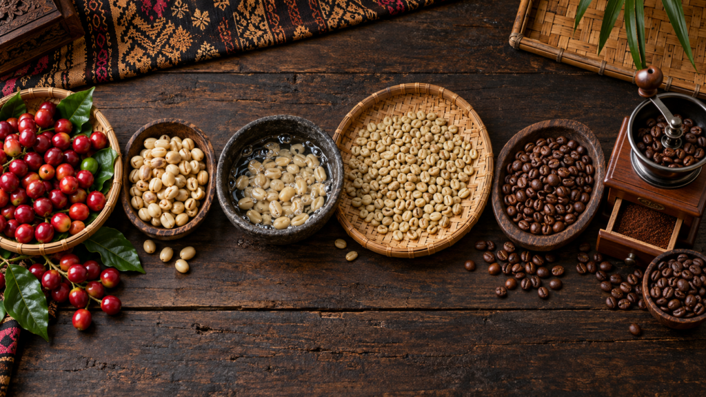 مراحل إنتاج قهوة كوبي لواك