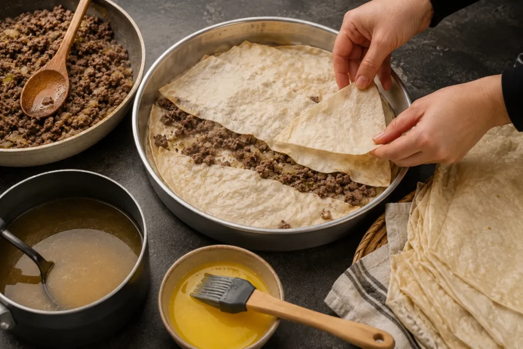 تجهيز-الرقاق-باللحمة-المفرومة