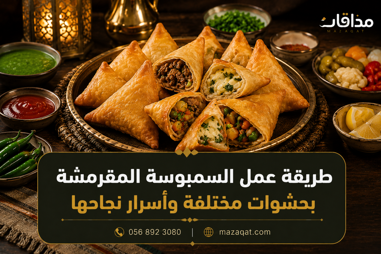 طريقة عمل السمبوسة المقرمشة بحشوات مختلفة