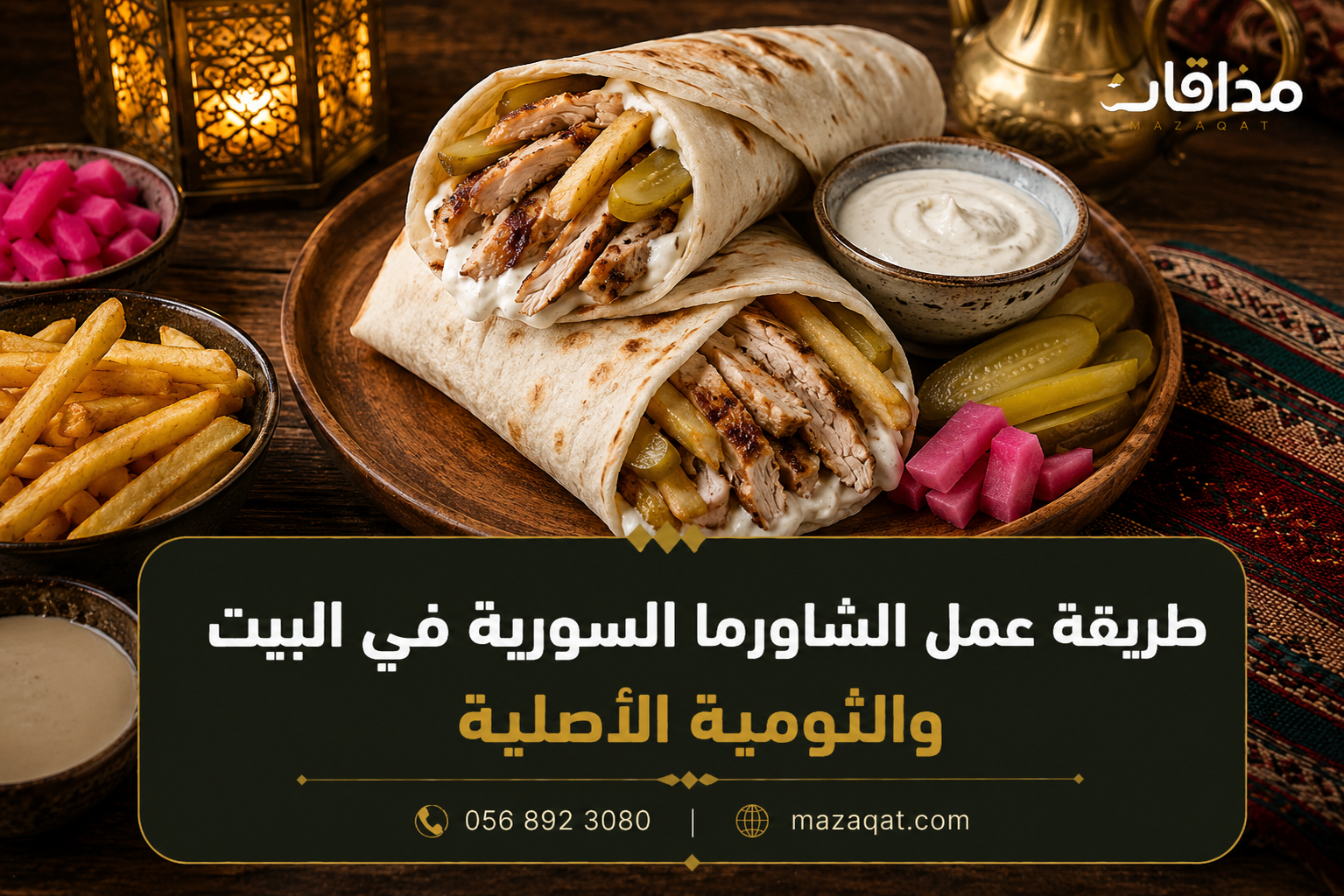 طريقة عمل الشاورما السورية في البيت والثومية الأصلية