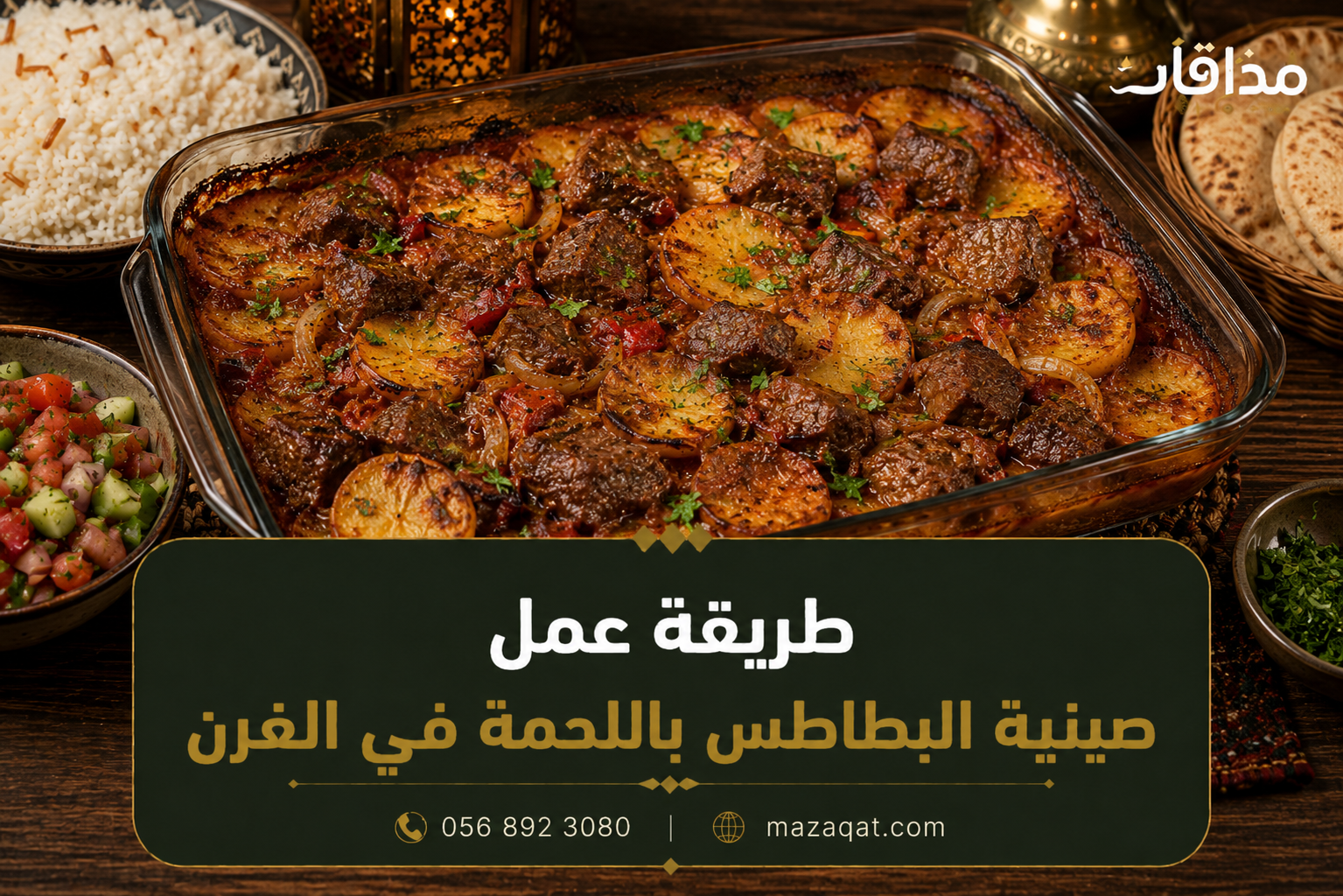 طريقة عمل صينية البطاطس باللحمة في الفرن