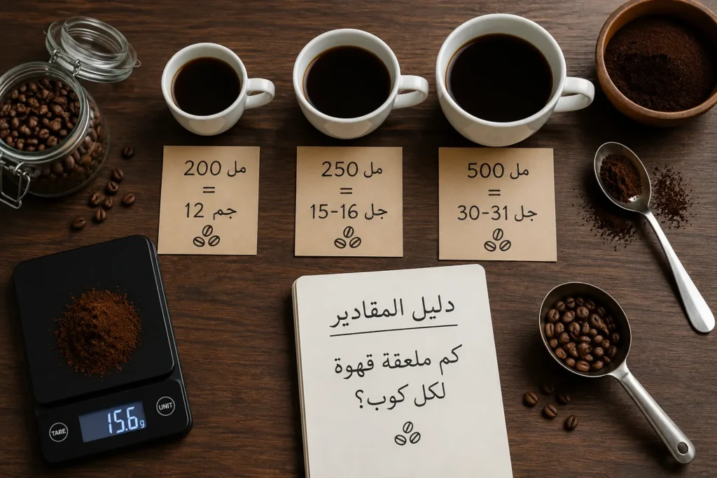 كم-ملعقة-قهوة-لكل-كوب-دليل-المقادير