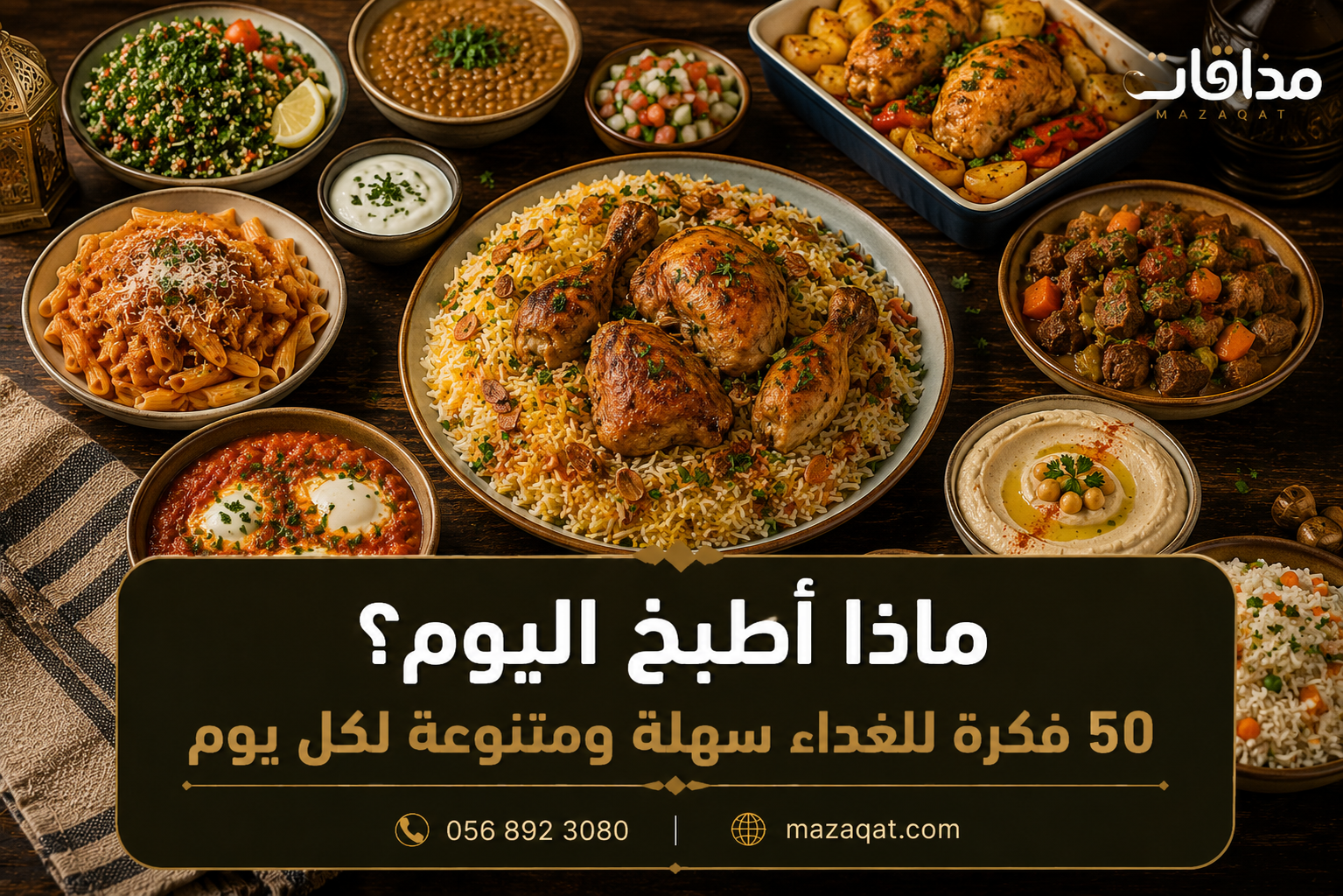 ماذا أطبخ اليوم؟ 50 فكرة للغداء سهلة ومتنوعة لكل يوم
