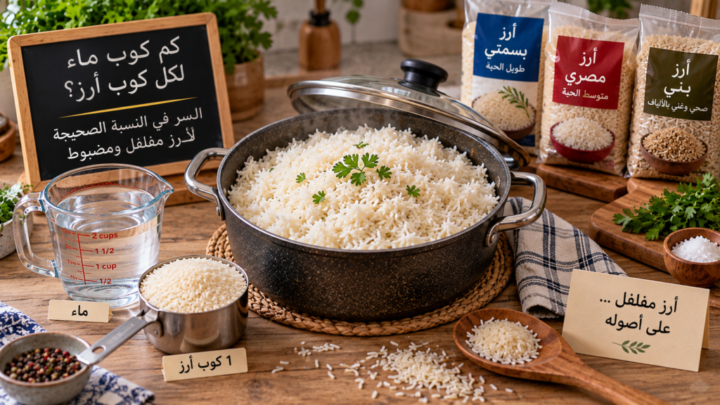 قدر أرز منزلي مفتوح بعد انتهاء التسوية