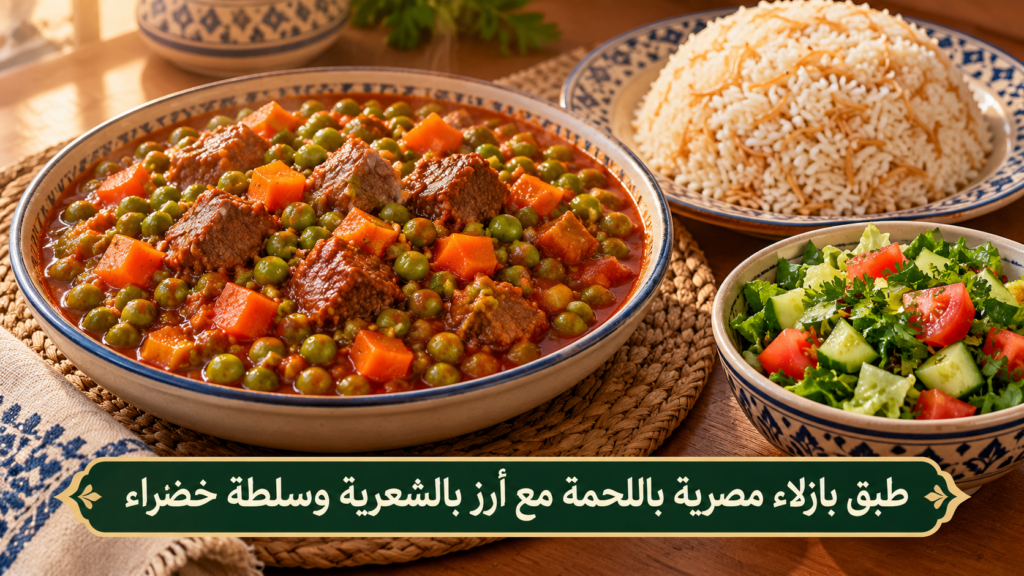 طبق بازلاء مصرية باللحمة