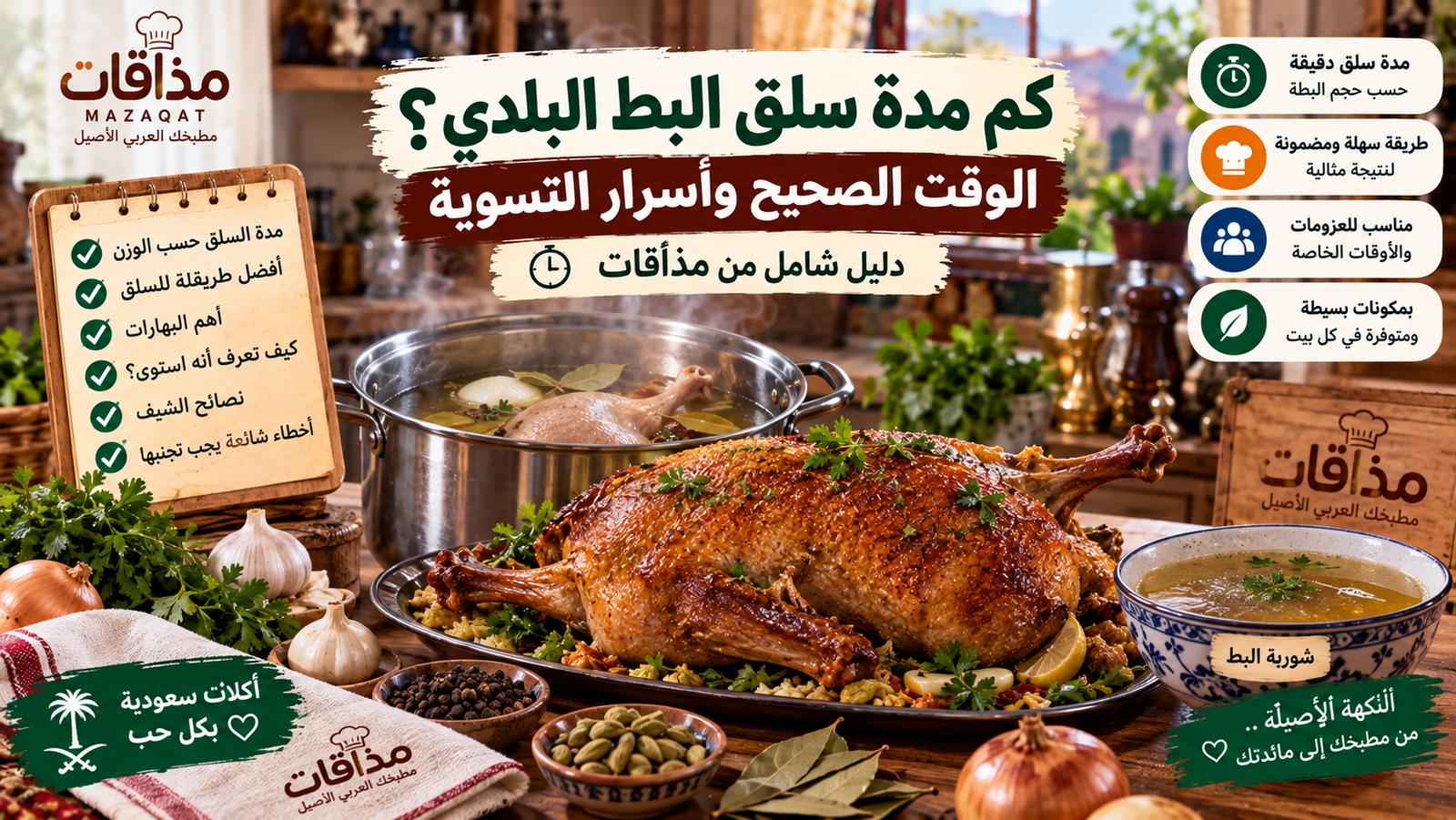 كم مدة سلق البط البلدي؟ الوقت الصحيح وأسرار التسوية